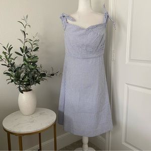 J. Crew blue seersucker midi dress 12